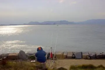 There are often folks fishing here