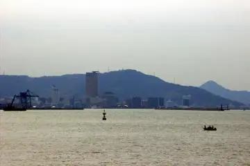 Symbol Tower, Sunport, Takamatsu Port, and downtown