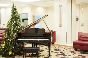 The piano in the lobby