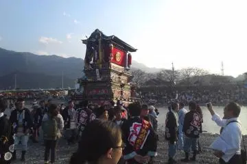Getting into the river at Saijo