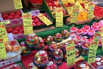 Interesting looking tomatoes. It is pretty rare to see variety tomatoes in Japan. (Photo: hironaka yukie )