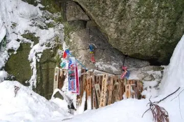 Wooden tablets (fuda) placed at sacred spots by pilgrims