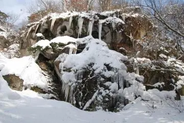 Ice and snow covering absolutely everything on this cold winter day in February