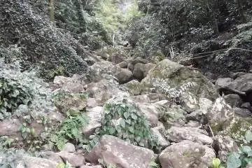 The falls are at the end of this rocky gorge