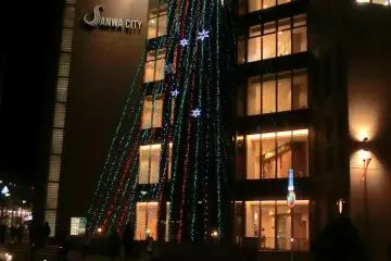 Christmas lights at Saidaiji station