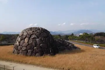 <p>'Time and Space', a Noguchi sculpture at Takamatsu Airport</p>