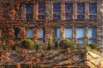 A building with a autumn foliage