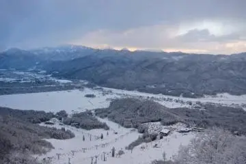 Looking down on the Goryu Iimori Area from Alps Dynamic Course