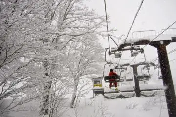Approaching the top of the 47 snowpark