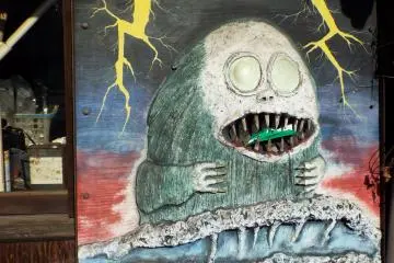 Yokai art everywhere along the road