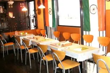 Simple and  comfortable dining area at Asian Sitaare in Kintetsu Fuse in Osaka