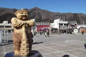 In front of the station