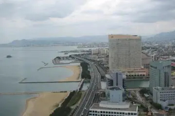 View of Fukuoka City and Hakata Bay from Fukuoka Tower.