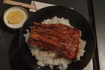 Un unagi (anguille) donburi pour le déjeuner