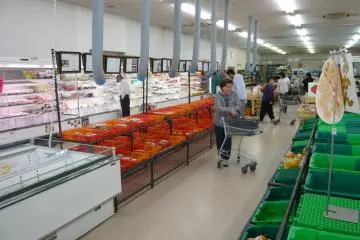 Cool air is ducted down to keep the produce fresh