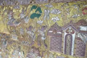 Detail of a tapestry at the entrance