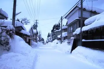 Lots of snow in Toge, the small village on foot of Mount Haguro
