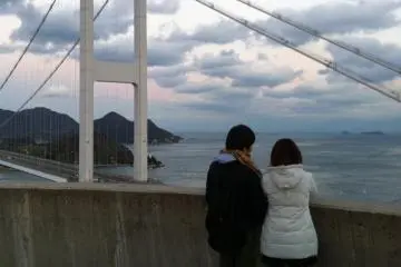 The observation deck on the hill is a popular romantic spot