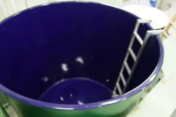 Close up of the inside of a tank