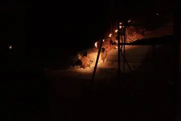 The Namahage making their way down the mountain
