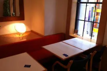 tables next to the windows are most pleasant