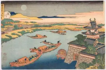 Hokusai's 'Boats and Moon' (Photo: <a href="http://commons.wikimedia.org/wiki/File:Hokusai_Boats_%26_Moon.jpg" target="_blank" rel="noreferrer noopener nofollow">Wikicommons</a>)