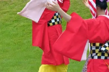 folk dancers perform at a local event