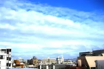 Slight view of the harbor bridge from the room at Hotel Rasso which is near Kokusai Dori and Port Tomari