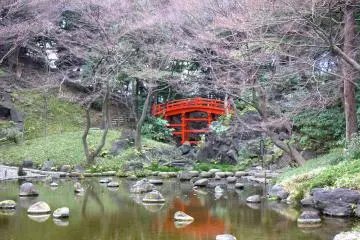 This bridge and river is inspired by Kyoto's Arashiyama area