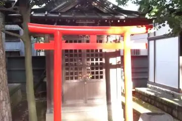 The vermilion gate stands out