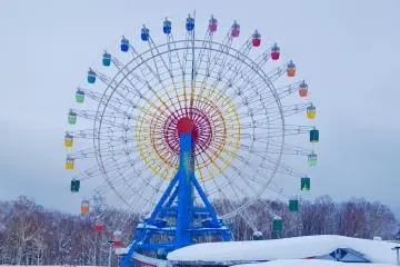 Snowy Ferris Wheel at the Olympia base area.