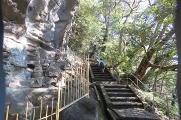 Heading back up the endless stairway