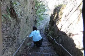 Heading back down the mountain trail
