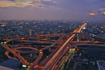 Higashi-Osaka Junction at twilight