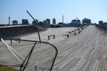 Rare scene of deserted Osanbashi Pier