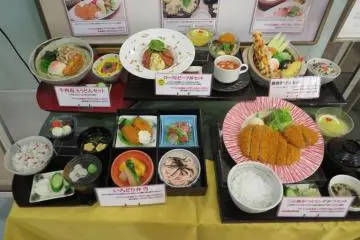 Restaurant display of replica food at Aurora Mall, Yokohama