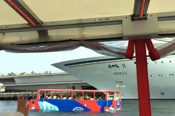 Passengers on another Sky Duck are waving at us
