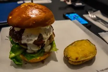 Joshu avocado burger, and a side potato - gourmets will love this one