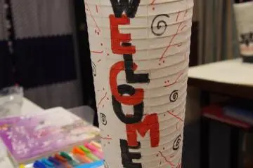 Decorated paper lantern