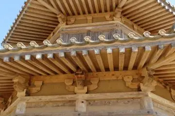 A shot of the drum tower's intricate design