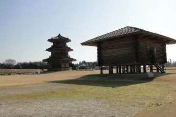 The rice storehouse, with the drum tower in the background