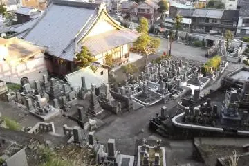 The view down from the cemetery