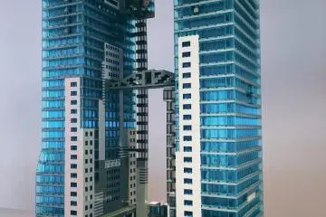 A small scale Lego replica of the Sky Building (Photo: Ophelia Cai)
