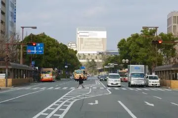 Himeji Castle up the main road from Himeji Station