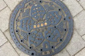 Tokyo area's manhole covers carry the image of the sakura (cherry blossom)