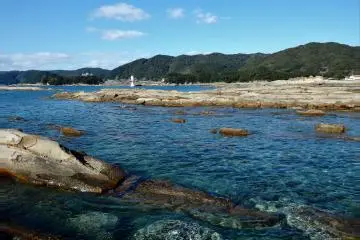Off in the distance, the underwater observatory