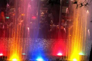 Musical fountain at night