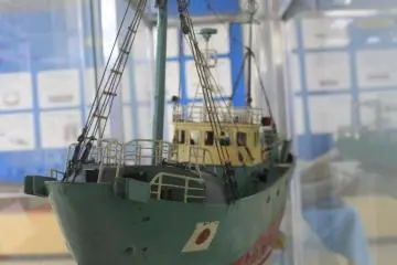 A model ship in the museum section