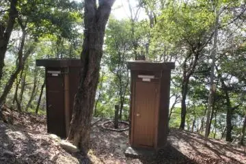 Toilets and running water in the little campsite. This is a great spot for independent travellers, especially cyclists.