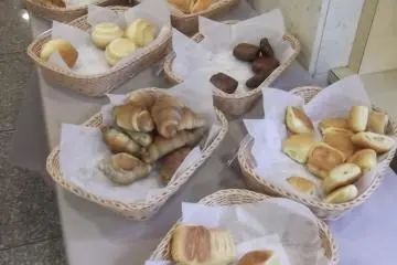 The breakfast buffet